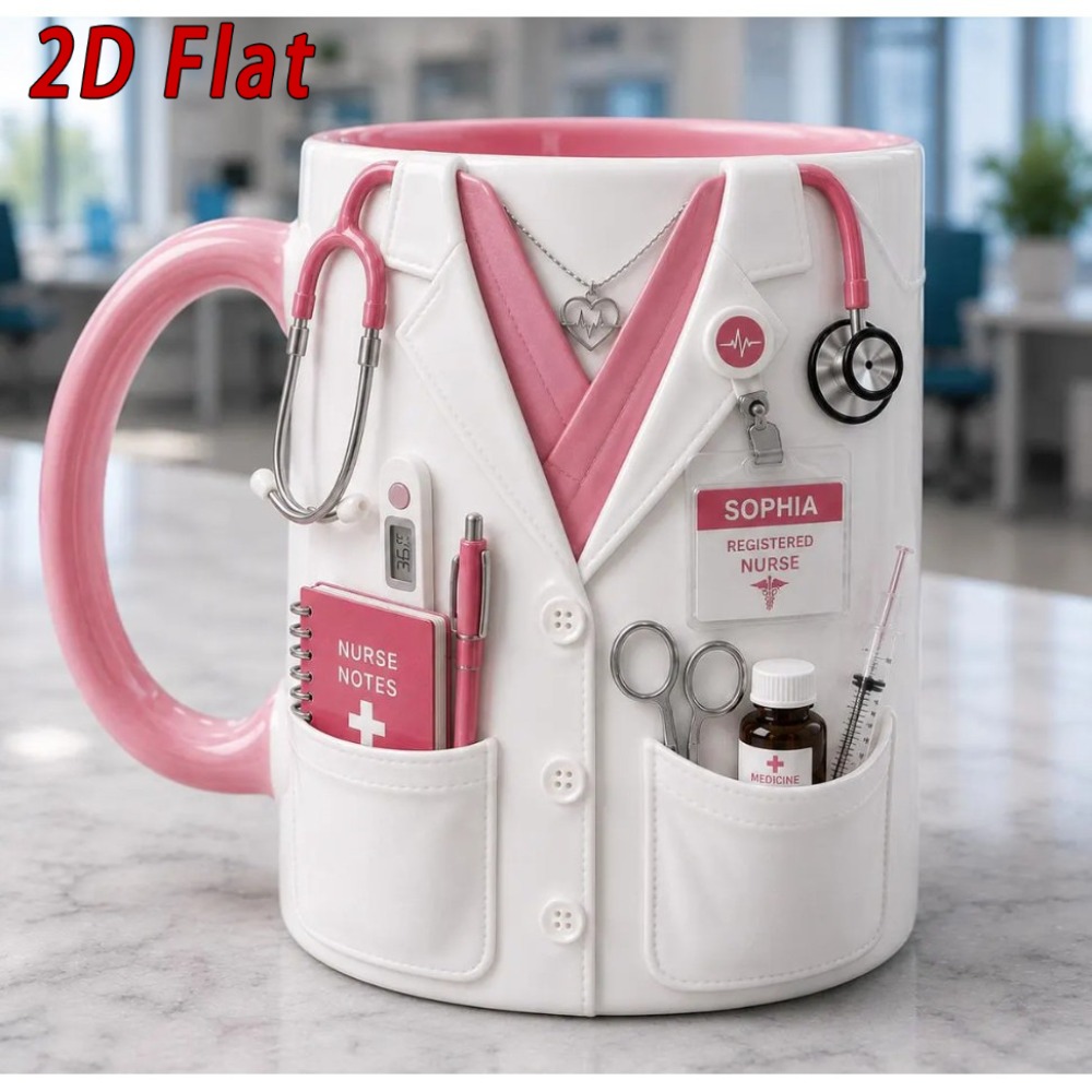 Coffee Tea Name - Caneca Personalizada para Enfermeira 11oz em
