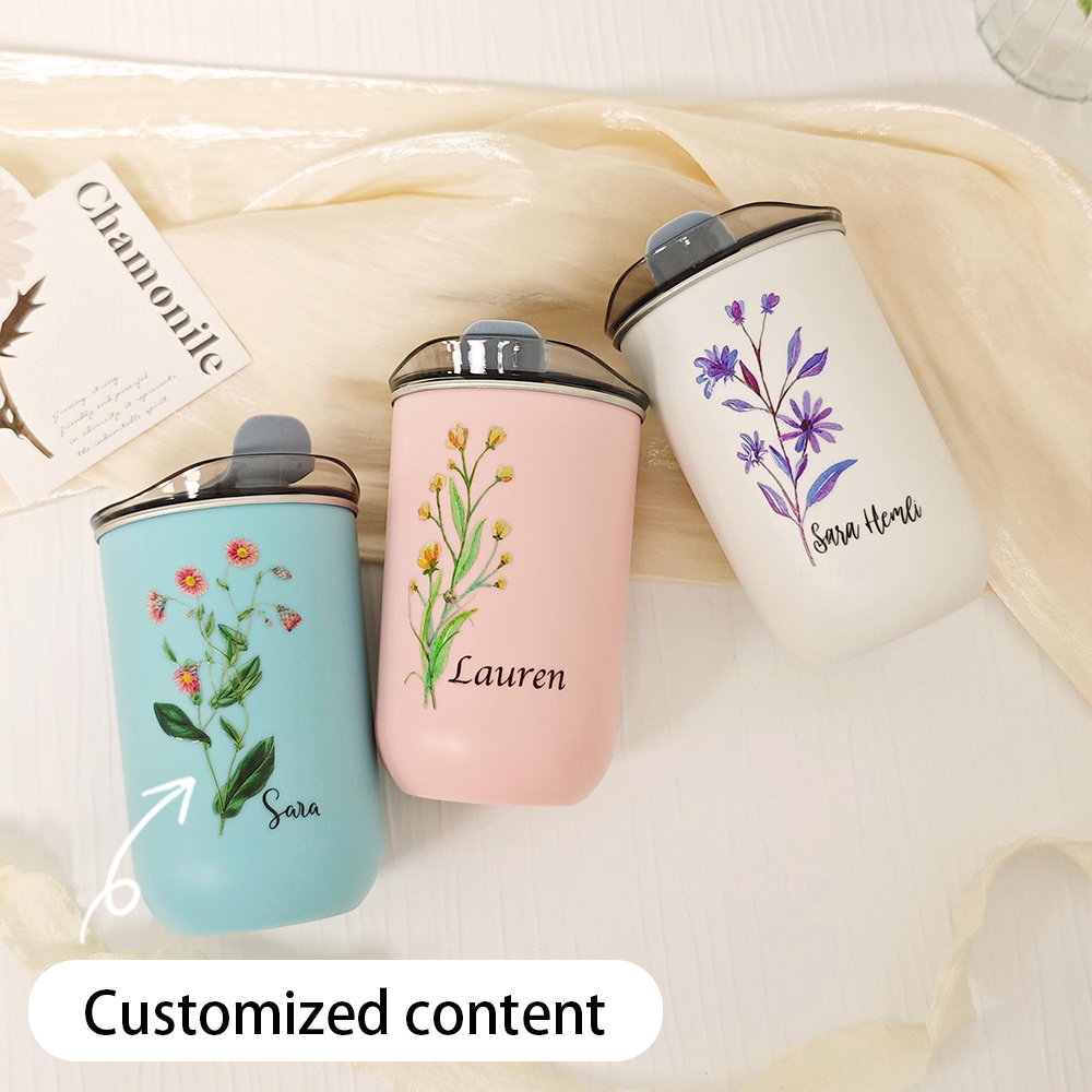 Coffee Tea Name - Copo Térmico de Aço Inoxidável Personalizado