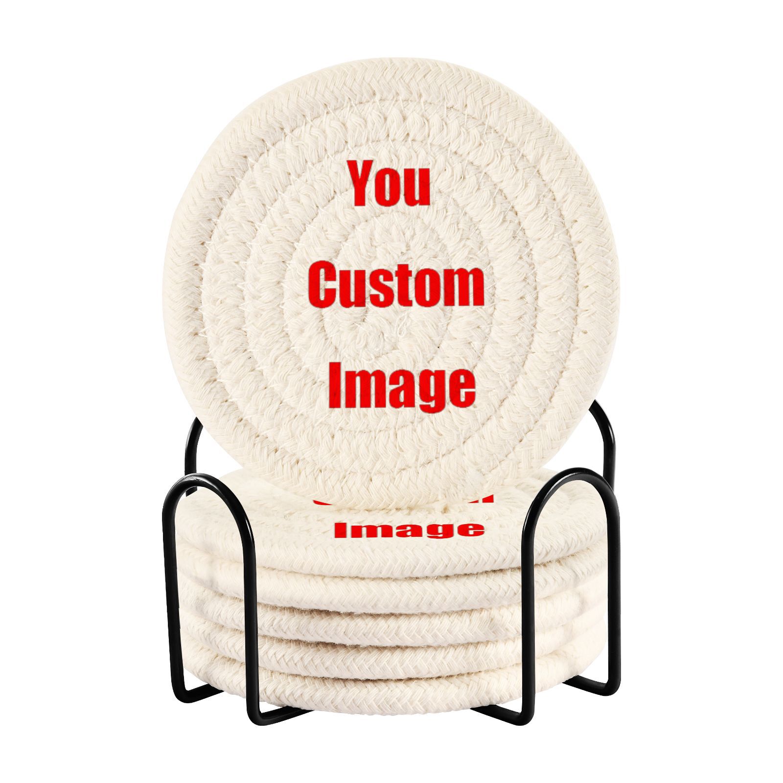 Coffee Tea Images - Conjunto de coaster tecido absorvente com