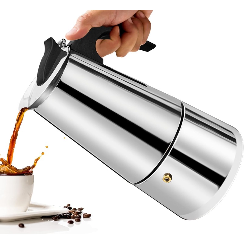 Moka Pot Stove - Cafeteira Moka de Aço Inoxidável 6