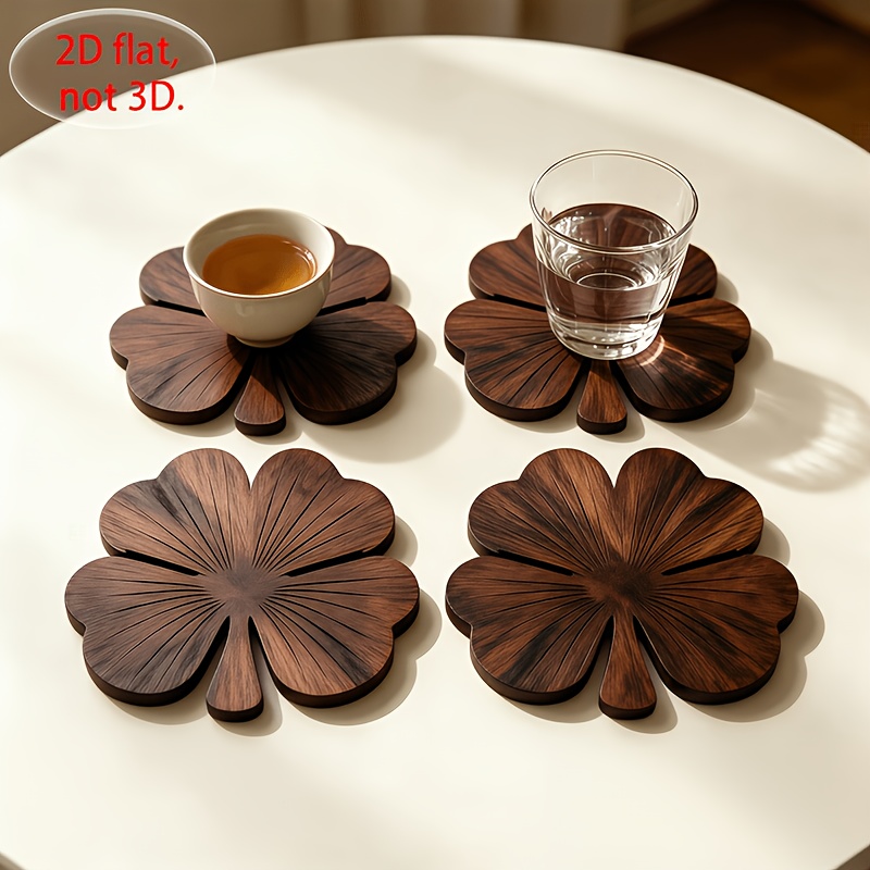 Coffee Tea And Sugar Set - 4 Peças de Porta-Copos de Madeira