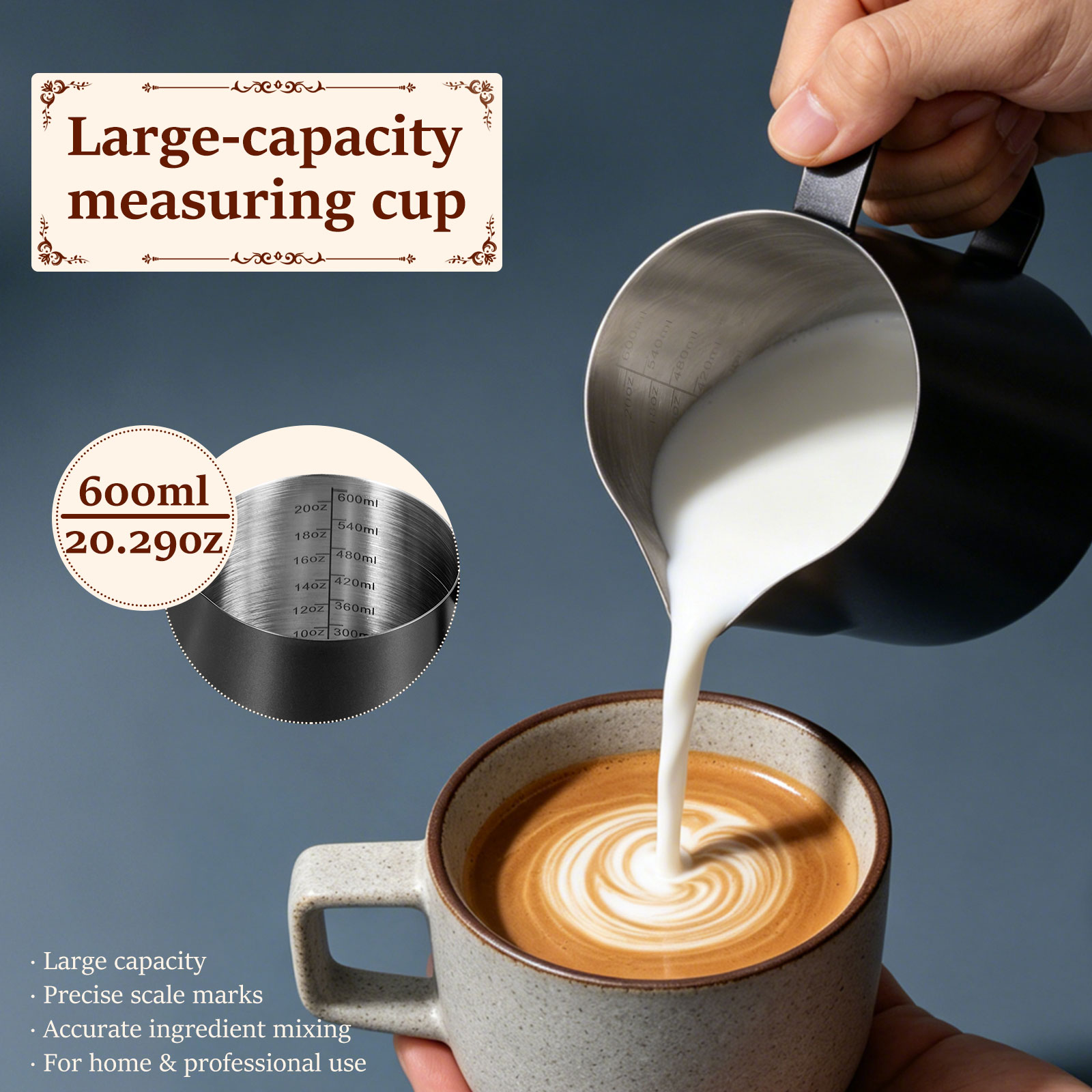 Jarra de Aço Inoxidável 600ml  - Barista Milk Jug avaliação e preço
