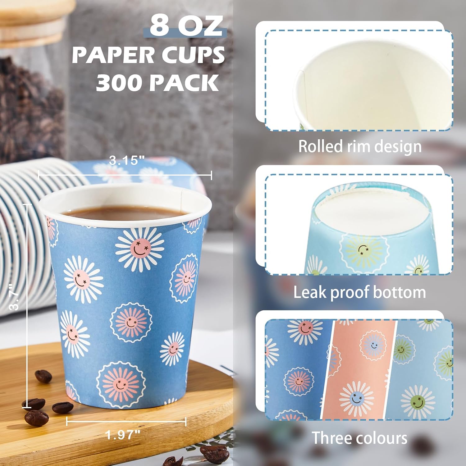 Pacote com 300 Copos de Papel  - Coffee Tea Images avaliação e preço