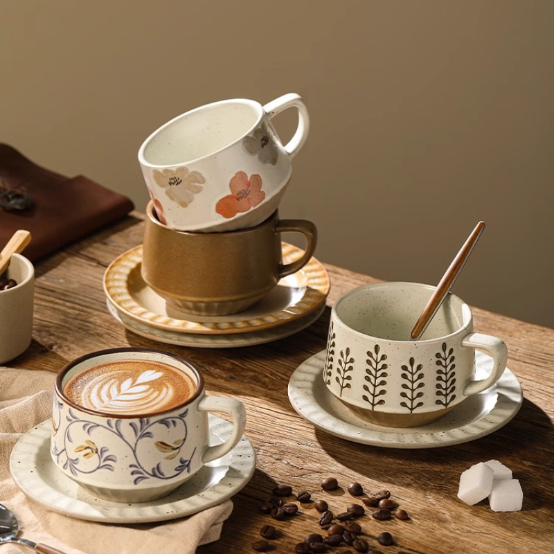 Copo de cerâmica retrô, cerâmi - Coffee Tea And Sugar Set avaliação e preço