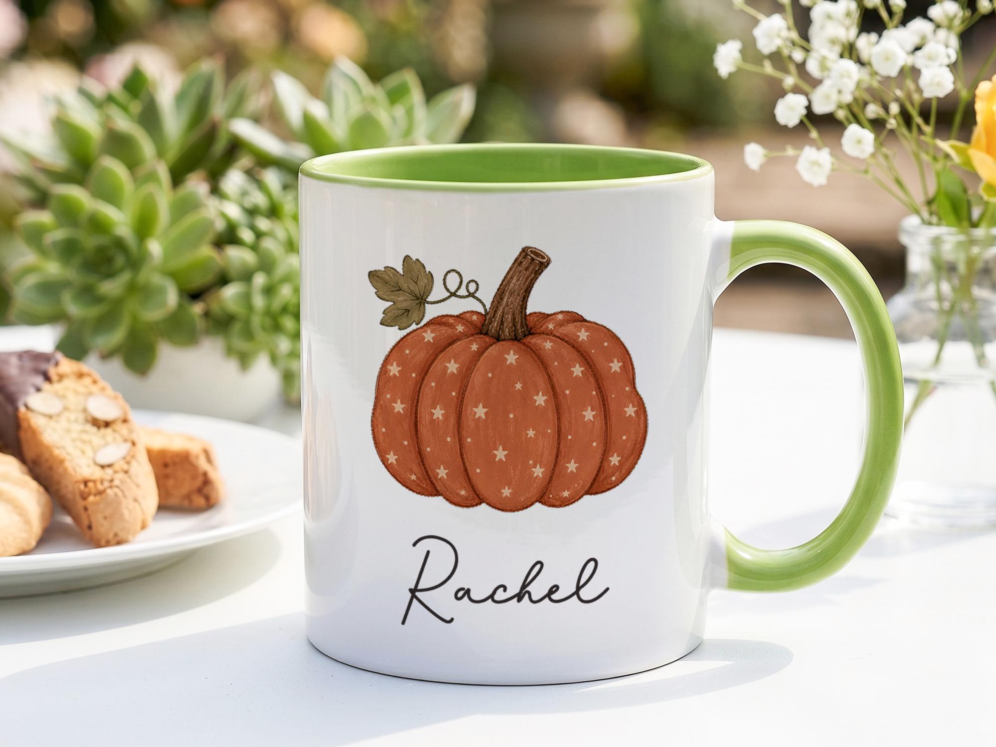 Caneca de abóbora personalizad - Coffee Tea Name avaliação e preço
