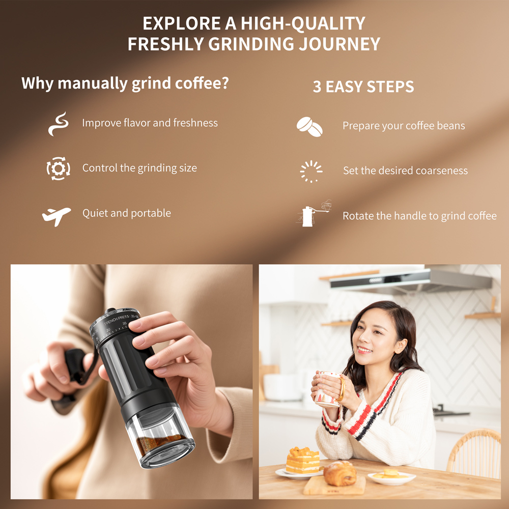 Moedor de Café Manual Portátil - Burr Hand Grinder avaliação e preço